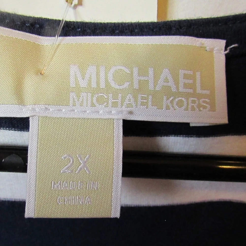 Michael Kors black and white striped t-shirt dress